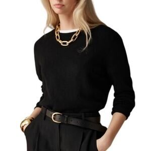 J. Crew Cashmere Classic Fit Crewneck Sweater Black BA400 Size XXSmall New